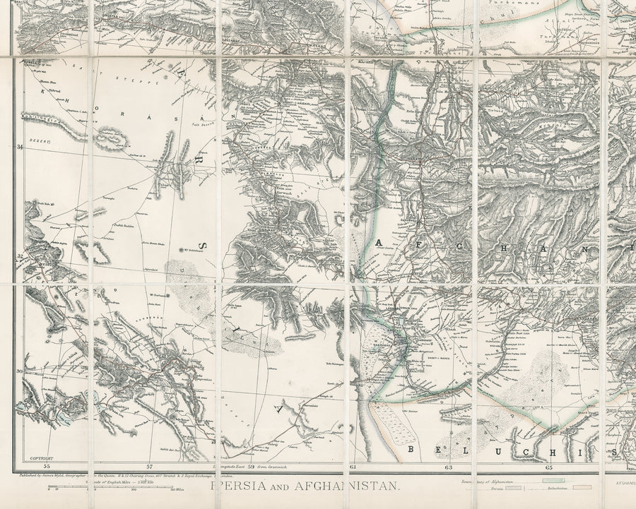 1878 Wyld’s Military Staff Map of Central Asia and Afghanistan.