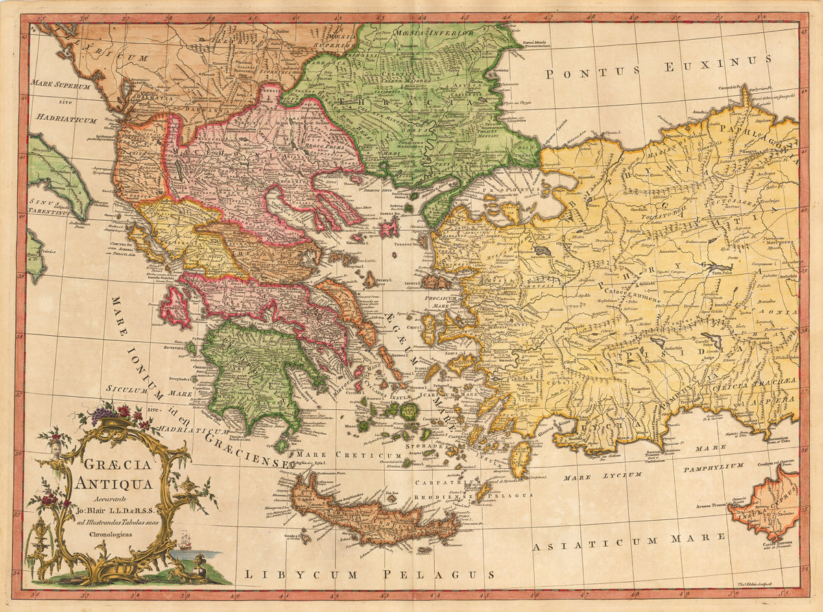 Antique Map Of Greece And Turkey By Blair 1779 New World Cartographic 