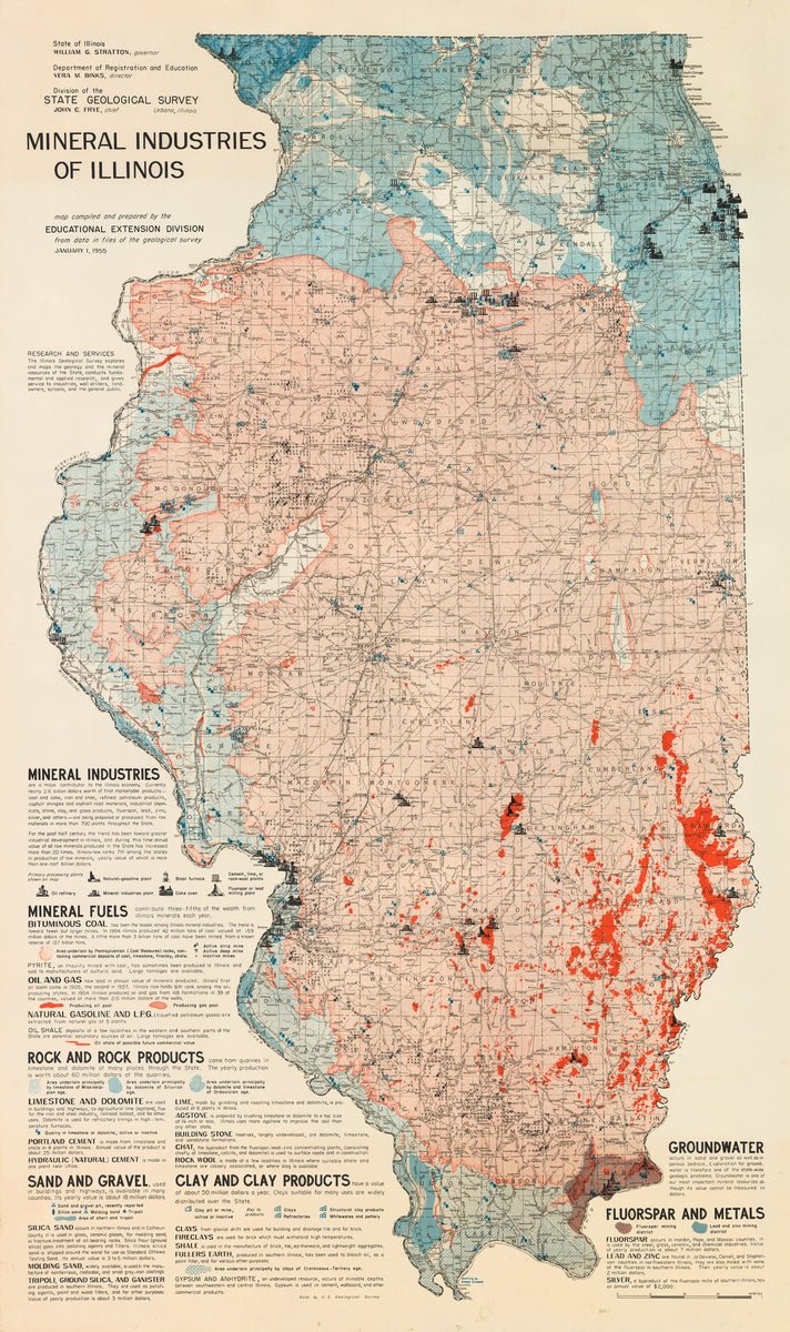 Carte Topographique USGS 1955 – Sailor Springs, Illinois, Originale Vintage