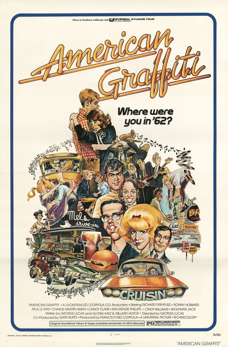 Original Vintage American Graffiti Movie Poster by Mort Drucker