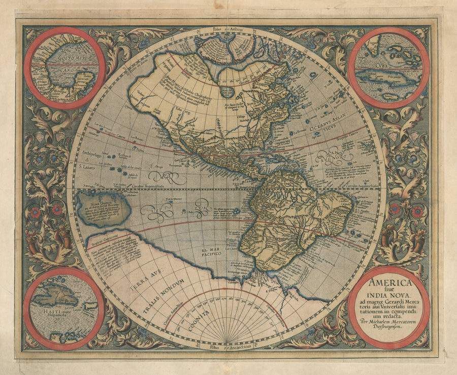 America sive India Nova ad magnae Gerardi Mercatoris by: Gerard Mercator, 1596 