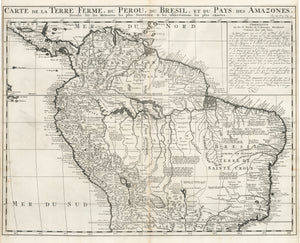 Carte de la Terre Ferme, du Perou, du Bresill, et du Pays des Amazones by: Chatelain, 1719