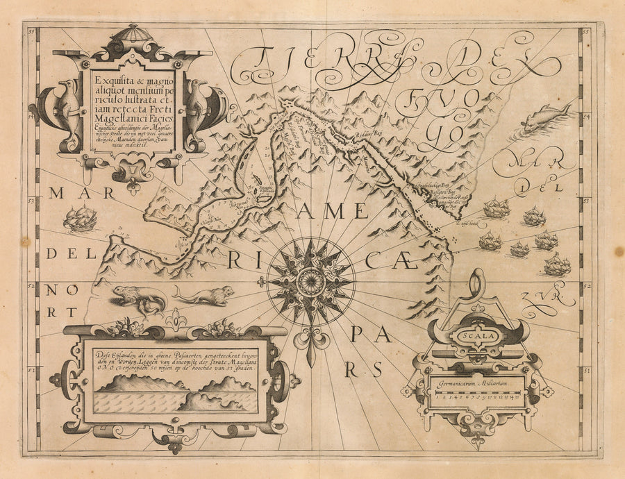 Exquisita & magno aliquot mensium peridulo histrata et iam retecta Freti Magellanici Facies. By: Gerard Mercator Date: 1610