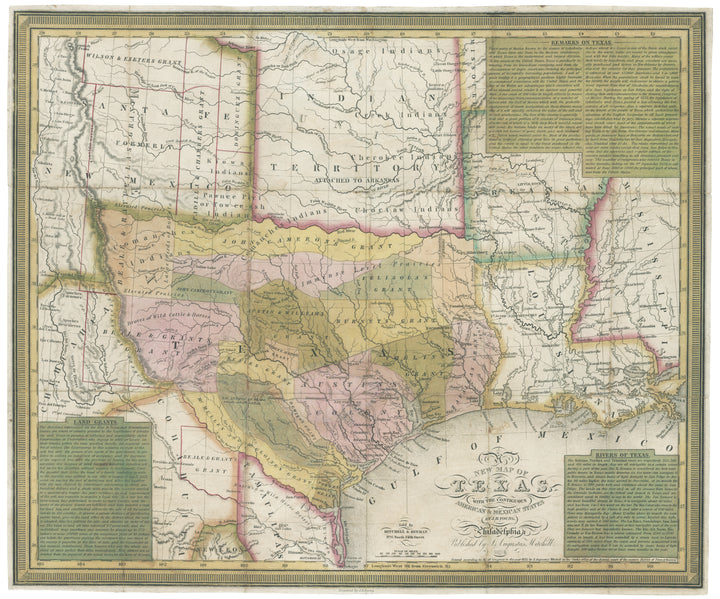 A New Map of Texas, with the Contiguous American & Mexican States by Mitchell, 1836