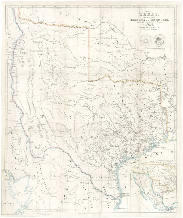 A Map of Texas as a Republic by Aaron Arrowsmith, 1841