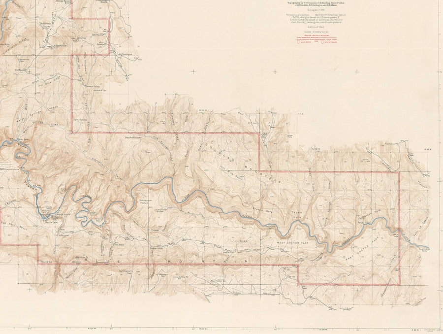 1945 Topographic map of Dinosaur National Monument, CO/UT
