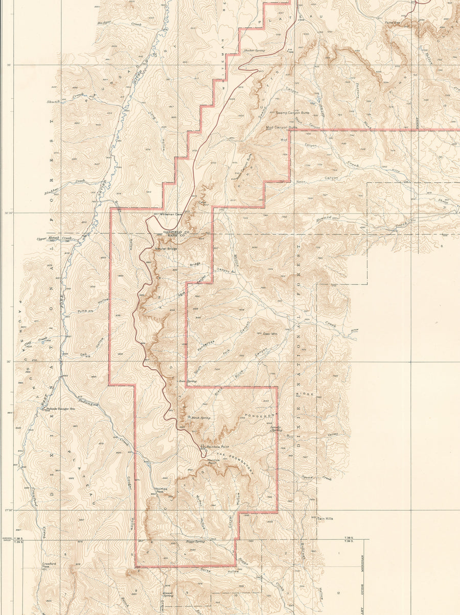 1947 Topographic Map of Bryce Canyon