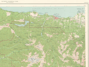 Antique Topographic Map of Olympic National Park 1957