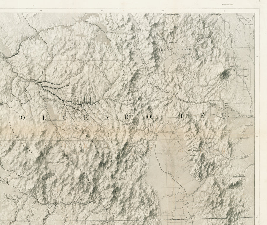 Antique Map of the Four Corners Region: Map of Explorations & Surveys in New Mexico & Utah by: Macomb, 1864