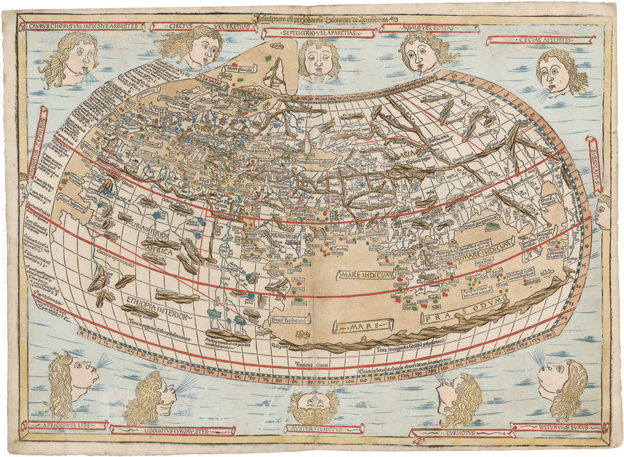 Claudius Ptolemy's Ulm Map of the World by Leinhart Holle, 1486