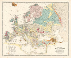 Geological Map of Europe By: Alexander K. Johnston, 1856