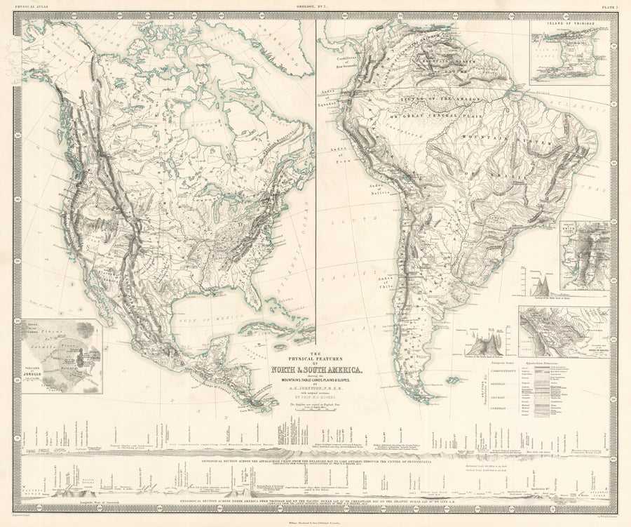 The Physical Features of North and South America by A.K. Johnston 1856 