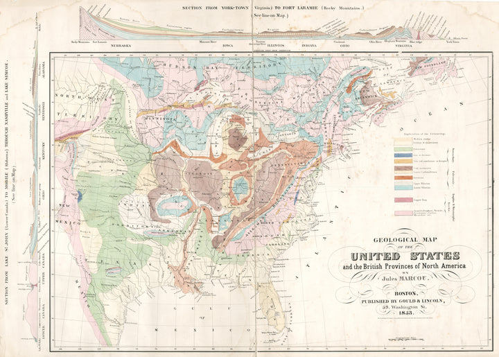 Geological Map of the United States and the British Provinces of North America by: Jules Marcou, 1853