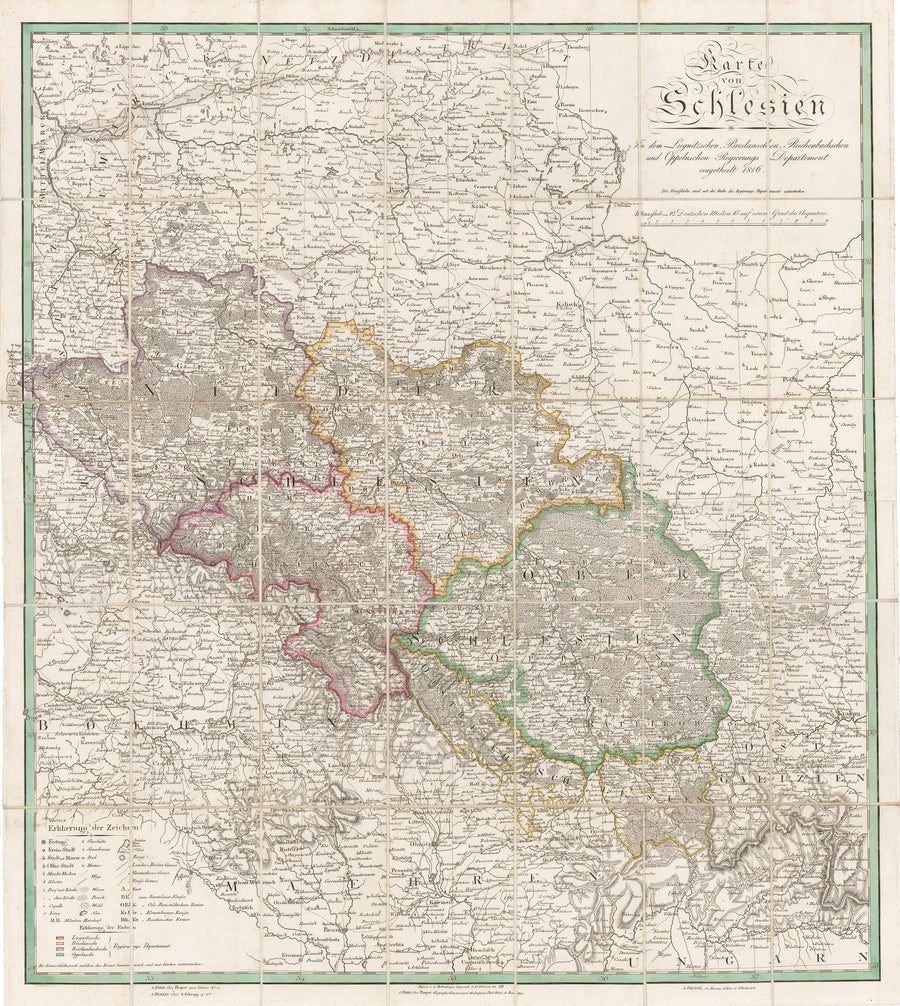 Antique German Map: Karte von Schlesien By: Simon Schropp 1816
