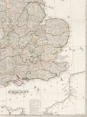 Antique Map: England and Wales Drawn from the Most Accurate Surveys By: Rocque  1794