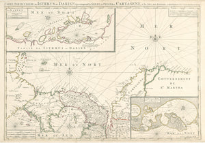 1700 Carte Particuliere de Isthmus ou Darien qui Comprend le Golfe de Panama &c. Cartagena, et les Isles aux Environs