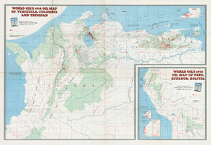World Oil's 1958 Oil Map of Venezuela, Colombia, and Trinidad