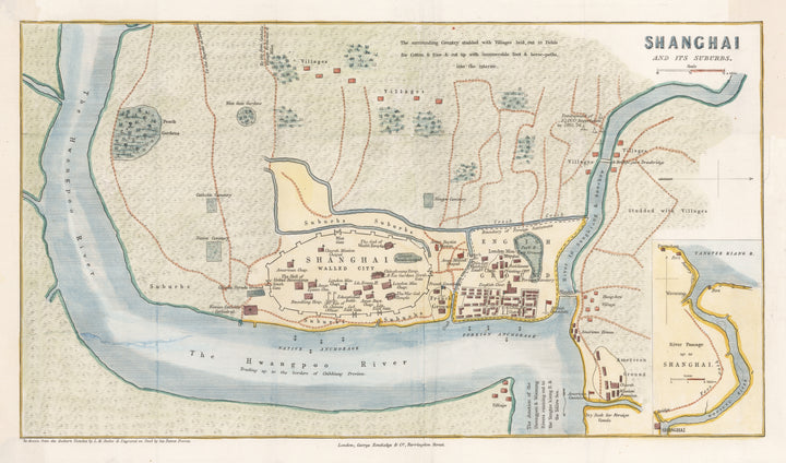 Antique Map of Shanghai and its Environs by: Milne / Becker, 1853