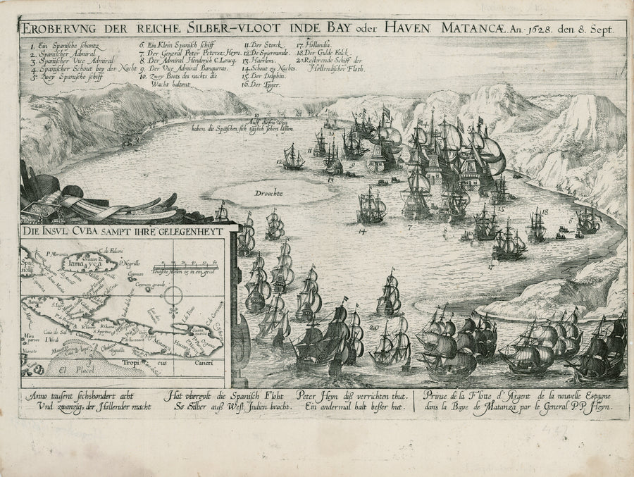1628 Eroberung Der Reiche Silber – Vloot Inde Bay oder Haven Matancae.