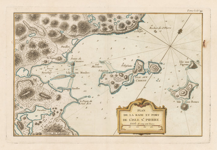 Plan De La Rade Et Port De L'Isle St. Pierre By: Jacques Nicolas Bellin, 1764