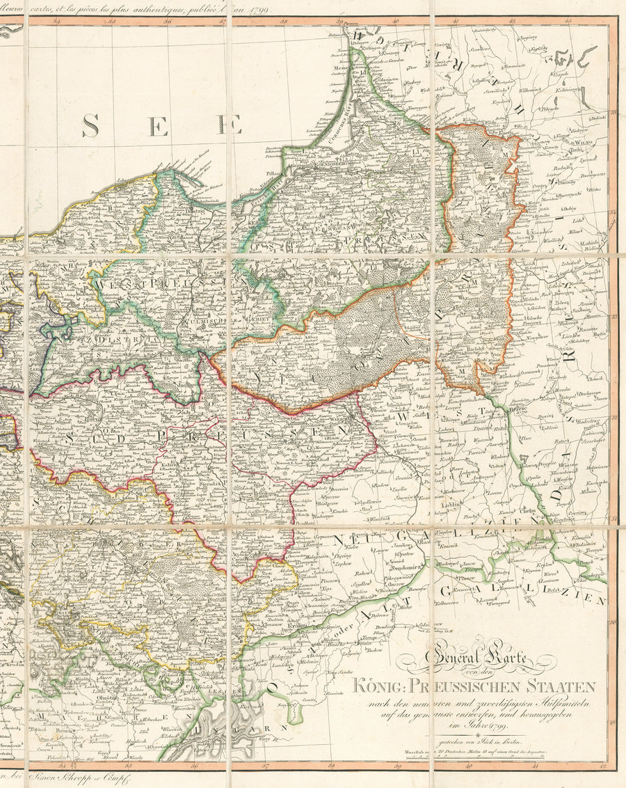 General Map of the Konig: Preussischen Staaten, nach den neuestenund zuverläfsigsten Hülfsmitteln auf das genauste entworfen, une herausgegeben im Jahre 1799 By: Carl Jäck Date: 1799.