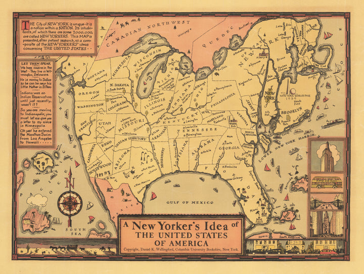 A New Yorker's Idea of the United States of America, By: Daniel Wallingford 1939 