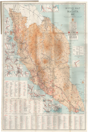 1937 Motor Map of Malaya