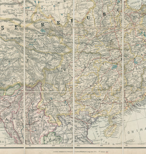 1917 Stanford's Map of China and Japan...