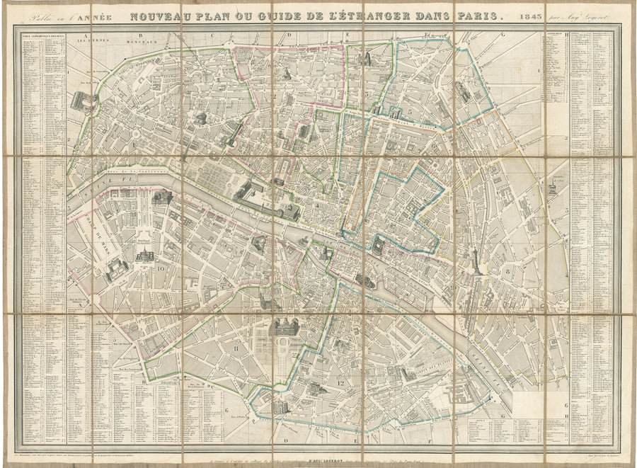 Nouveau Plan ou Guide de l'Etranger dans Paris by Auguste Legerot 1843