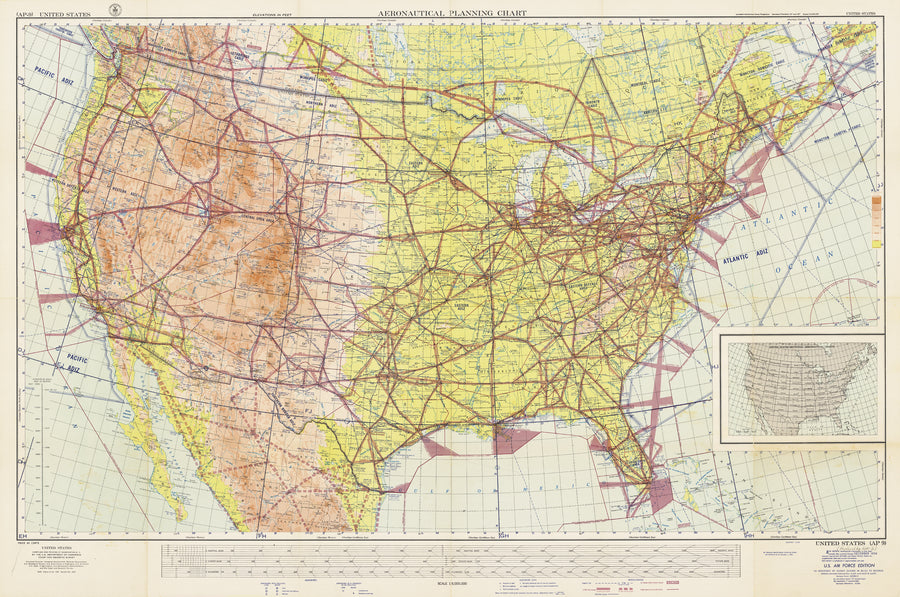 United States Aeronautical Planning Chart  U.S. Air Force Edition 1957