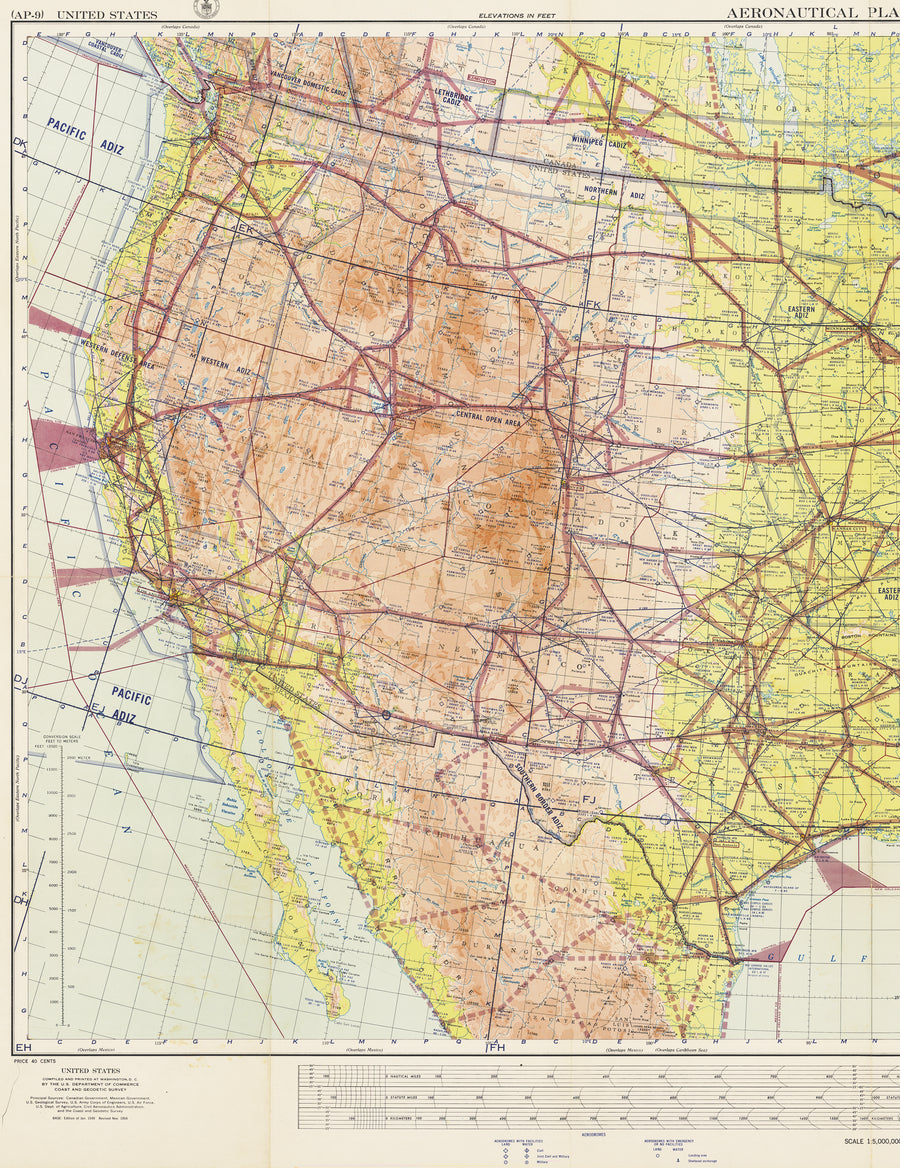 United States Aeronautical Planning Chart  U.S. Air Force Edition 1957