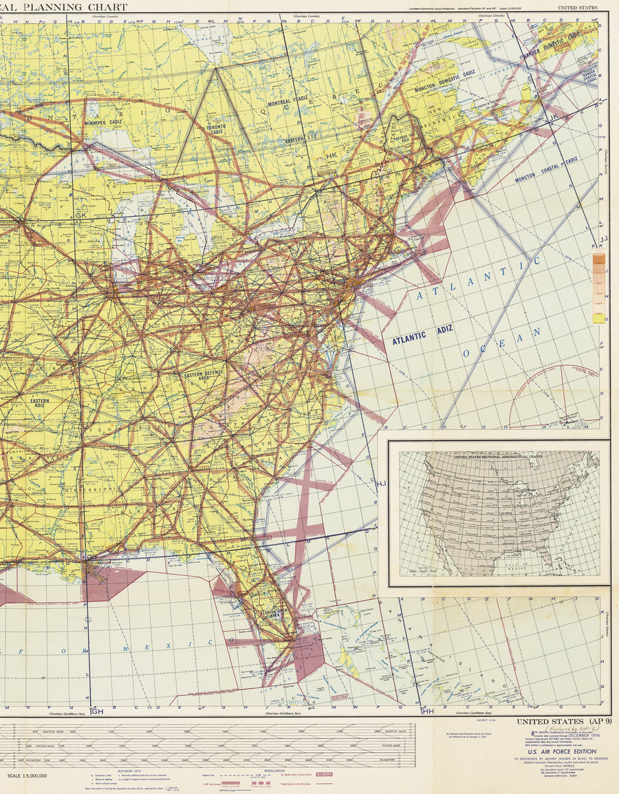 United States Aeronautical Planning Chart  U.S. Air Force Edition 1957