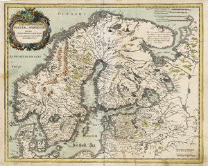 Tabula exactissima Regnoru Sueciae et Norvegiae... by: Andreas Bureaus / Matthaus Merian 1640