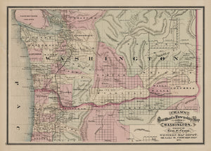 1878 George Cram's Railroad and Township Map of Washington State