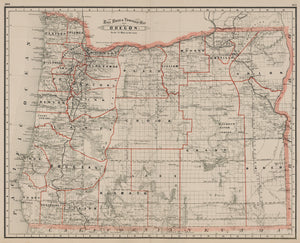 1886 George F. Cram Railroad and Township Map of Oregon