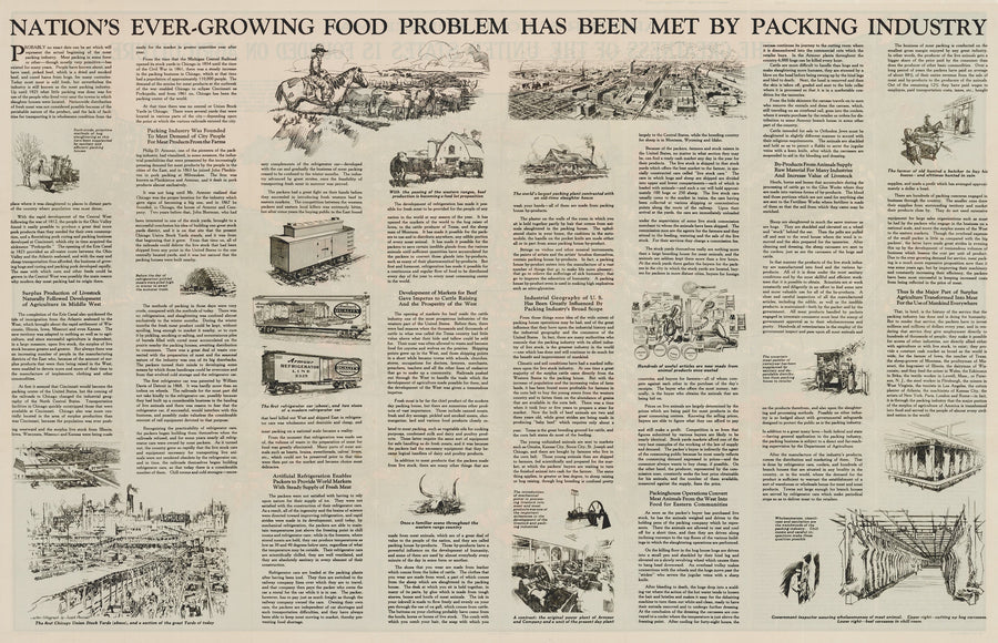 VERSO: Antique Pictorial Map: Armour's Food Source Map by: Armour & Co. 1922