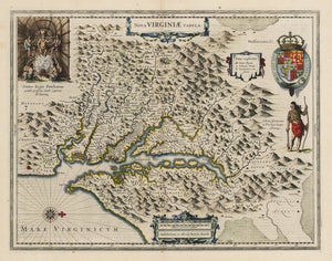 Antique Map: Nova Virginiae Tabula By: Blaeu / Hondius, 1644