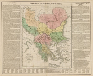 1821 Geographical and Statistical Map of Greece