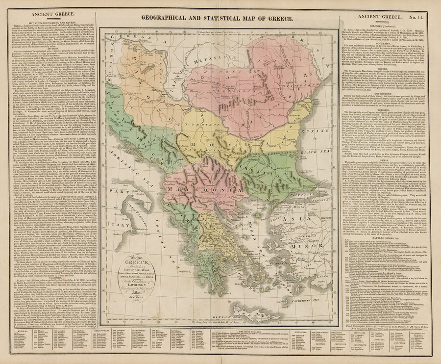 1821 Geographical and Statistical Map of Greece