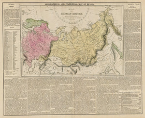 1821 Geographical and Statistical Map of Russia.