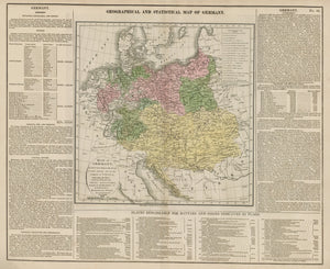 1821 Geographical and Statistical Map of Germany.