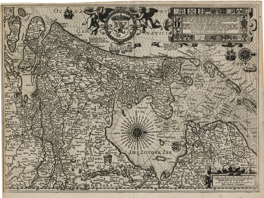 Antique Map: Holland by Petrus Kerius, 1617 