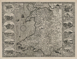 Antique Map of Wales by John Speed, 1610