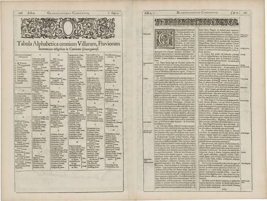 1611 Glamorgan Shyre, With the Situations of the Cheife Towne Cardyffe and Ancient Landaffe Described