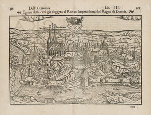 Antique Map of Cheb: Egrana della citta gia fogget al Romani Imperat. Hora del Regno di Boemia. by: Sebastian Munster 1560