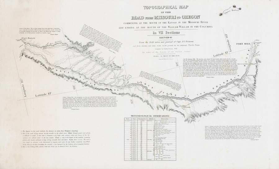 1846 Topographical Map of the Road from Missouri to Oregon... Sheets II - VI