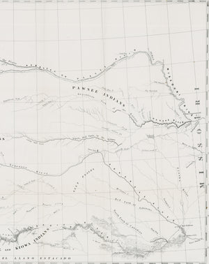 1845 Map Showing the Route Pursued by the Exploring Expedition to New Mexico and the Southern Rocky Mountains