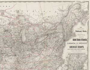 1889 New Official Railroad, State, and Territorial Map of the United States of America, Canada, and Mexico