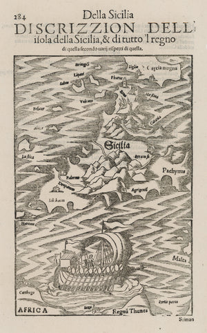 Sicily Della Sicilia Discrizzion Dell Isola della Sicilia, & di tutto 'l regno by: Sebastian Munster, 1550