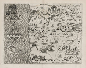 Antique Map: The Tribe of Dan by Thomas Fuller, 1650